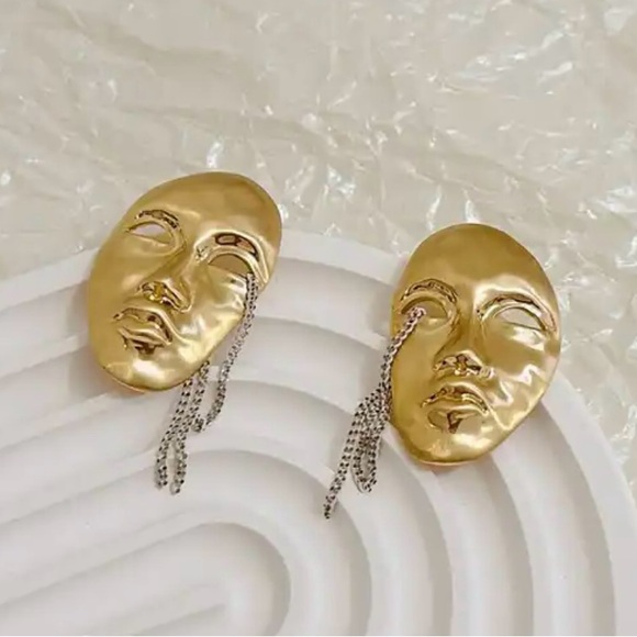 “Phantom of Opera” Gold Theatre Masquerade War Mask Sons of Harpy Tragedy Studs - Picture 14 of 16